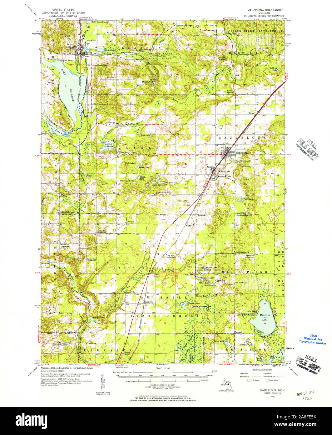Mancelona michigan map hires stock photography and images Alamy