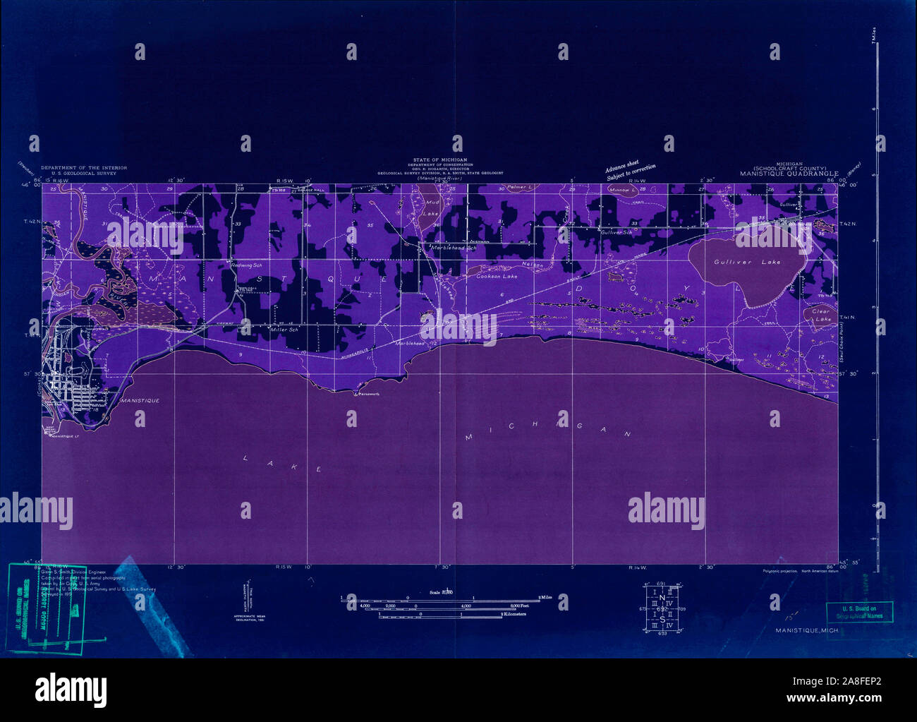 Map of manistique hires stock photography and images Alamy