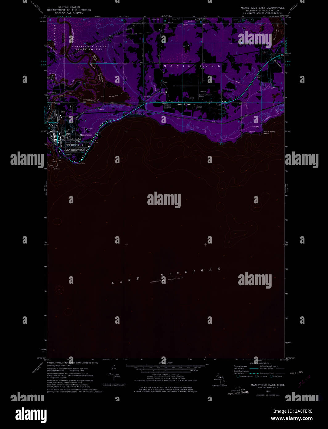 Map of manistique hires stock photography and images Alamy