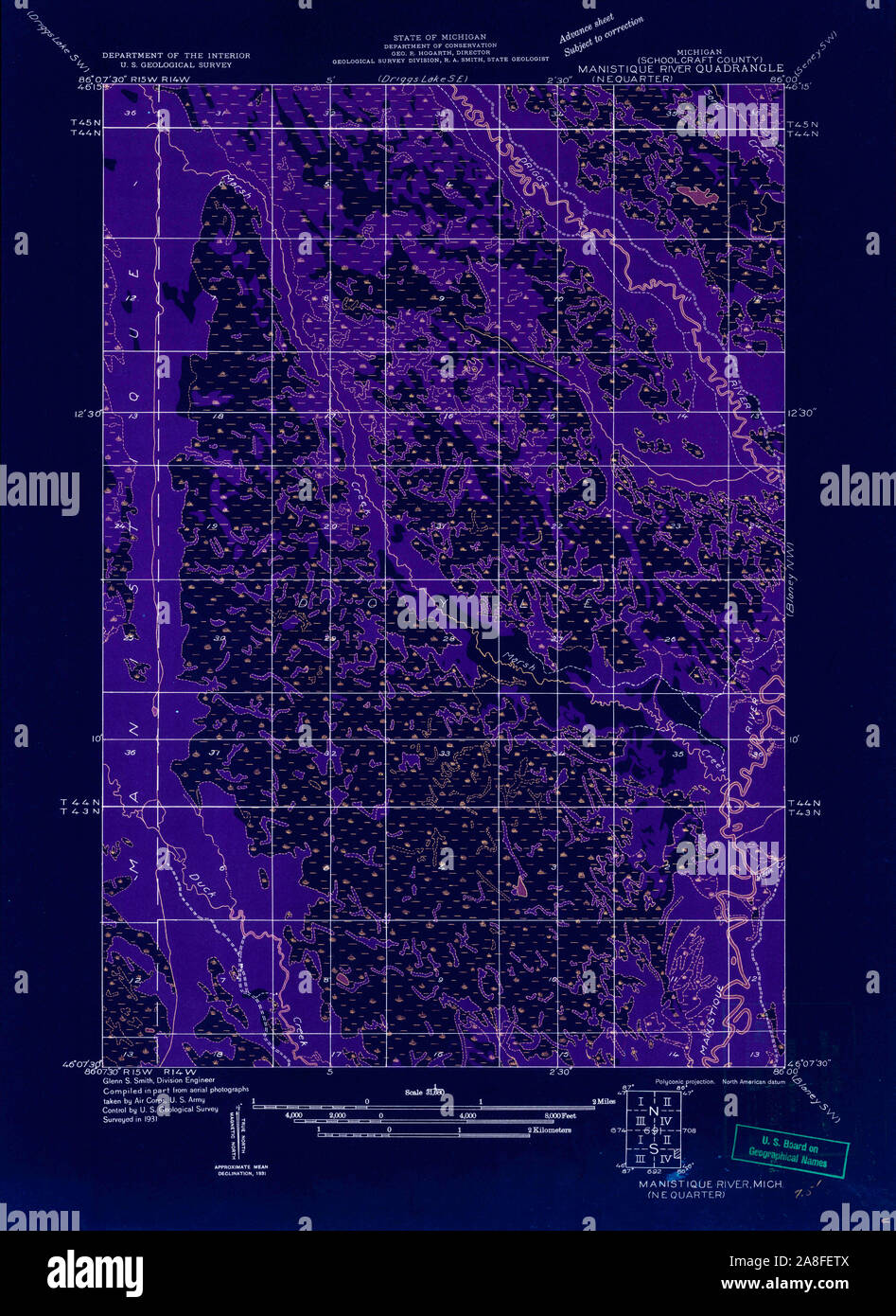 Map of manistique hires stock photography and images Alamy