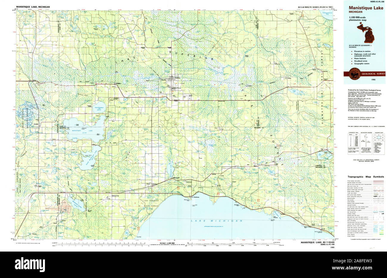Map Of Manistique Michigan Map Of Manistique Michigan Hi-Res Stock Photography And Images - Alamy