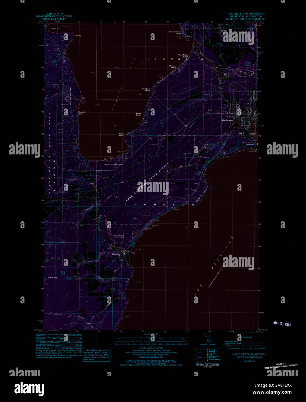Map of manistique michigan hires stock photography and images Alamy