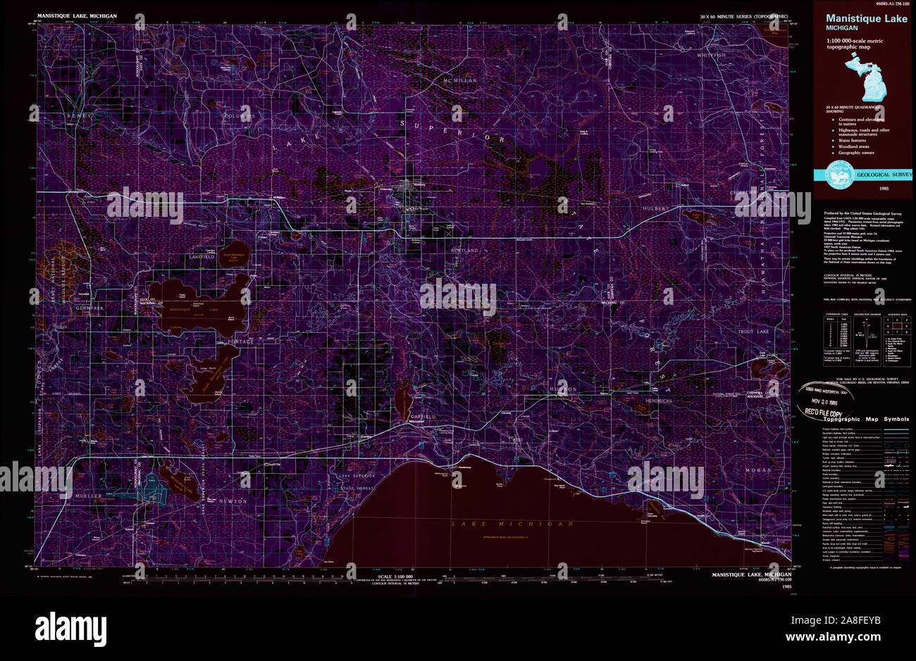 Map of manistique michigan hires stock photography and images Alamy