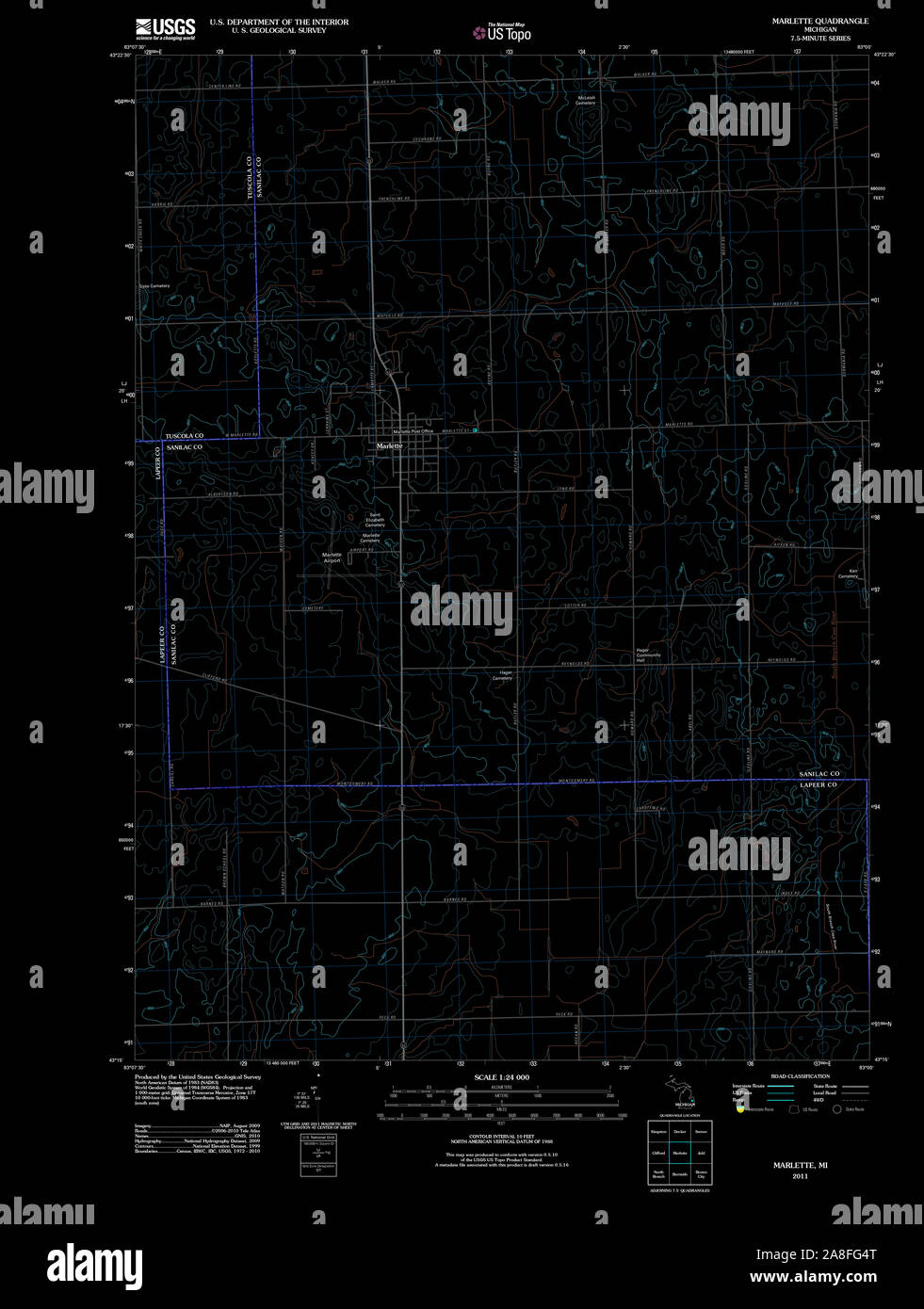 Map of marlette michigan hires stock photography and images Alamy