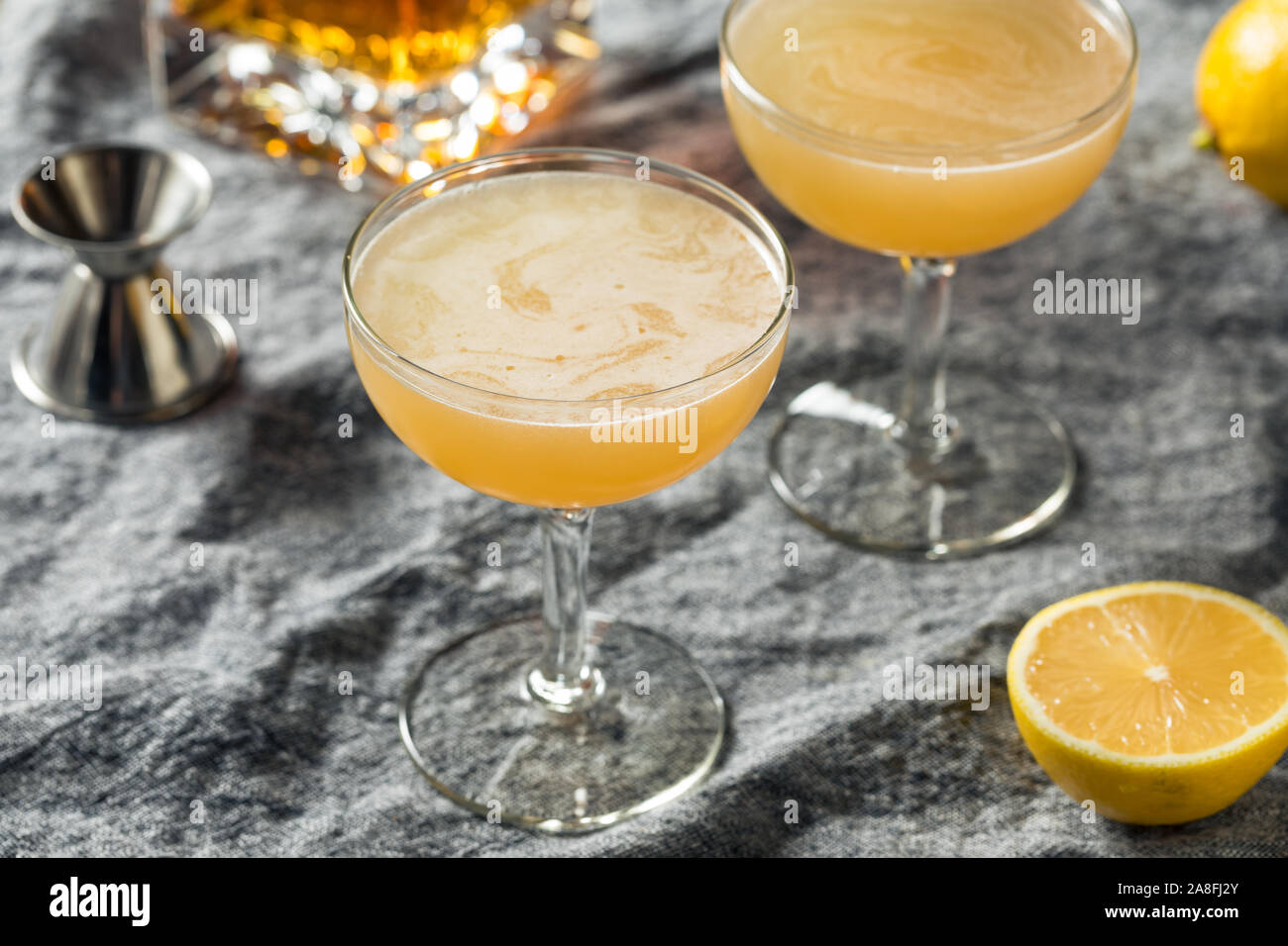 Homemade Lemon Brandy Daisy Cocktail with Soda Water Stock Photo Alamy