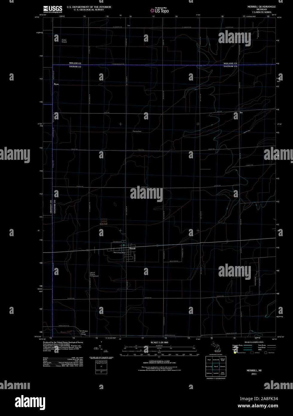 Merrill michigan map hires stock photography and images Alamy
