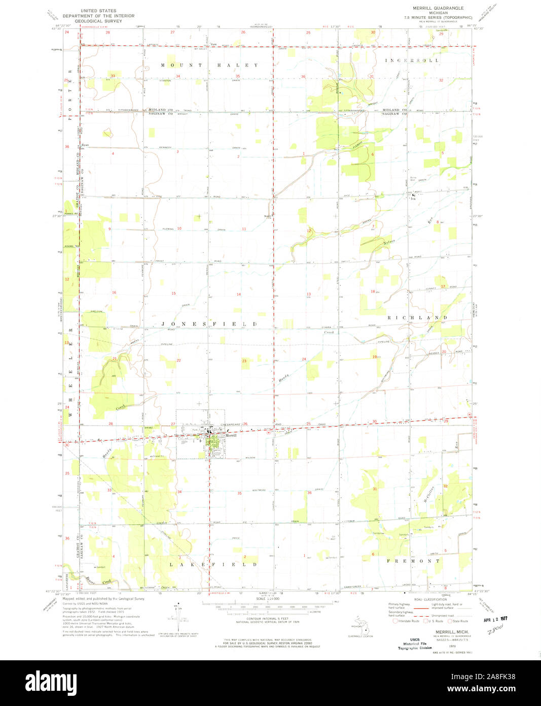 Merrill michigan map hires stock photography and images Alamy