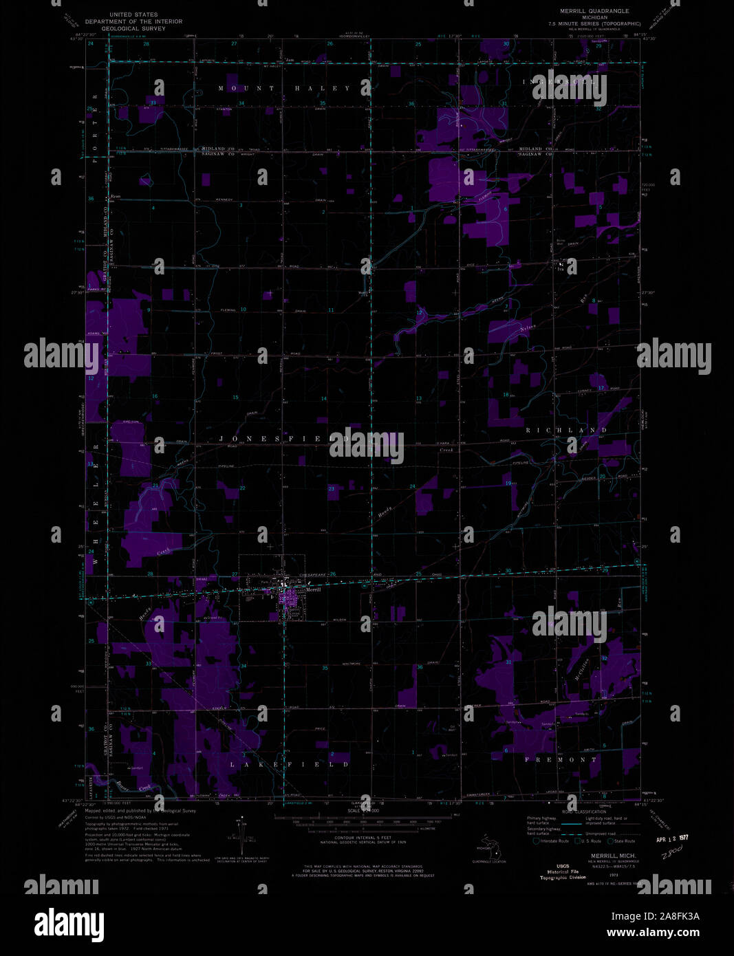 Merrill michigan map hires stock photography and images Alamy