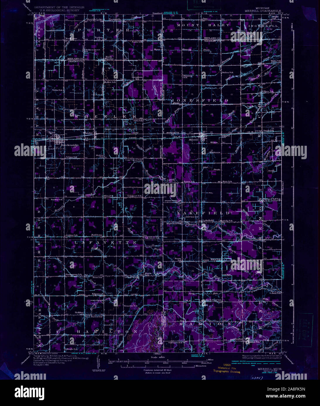 Merrill michigan map hires stock photography and images Alamy