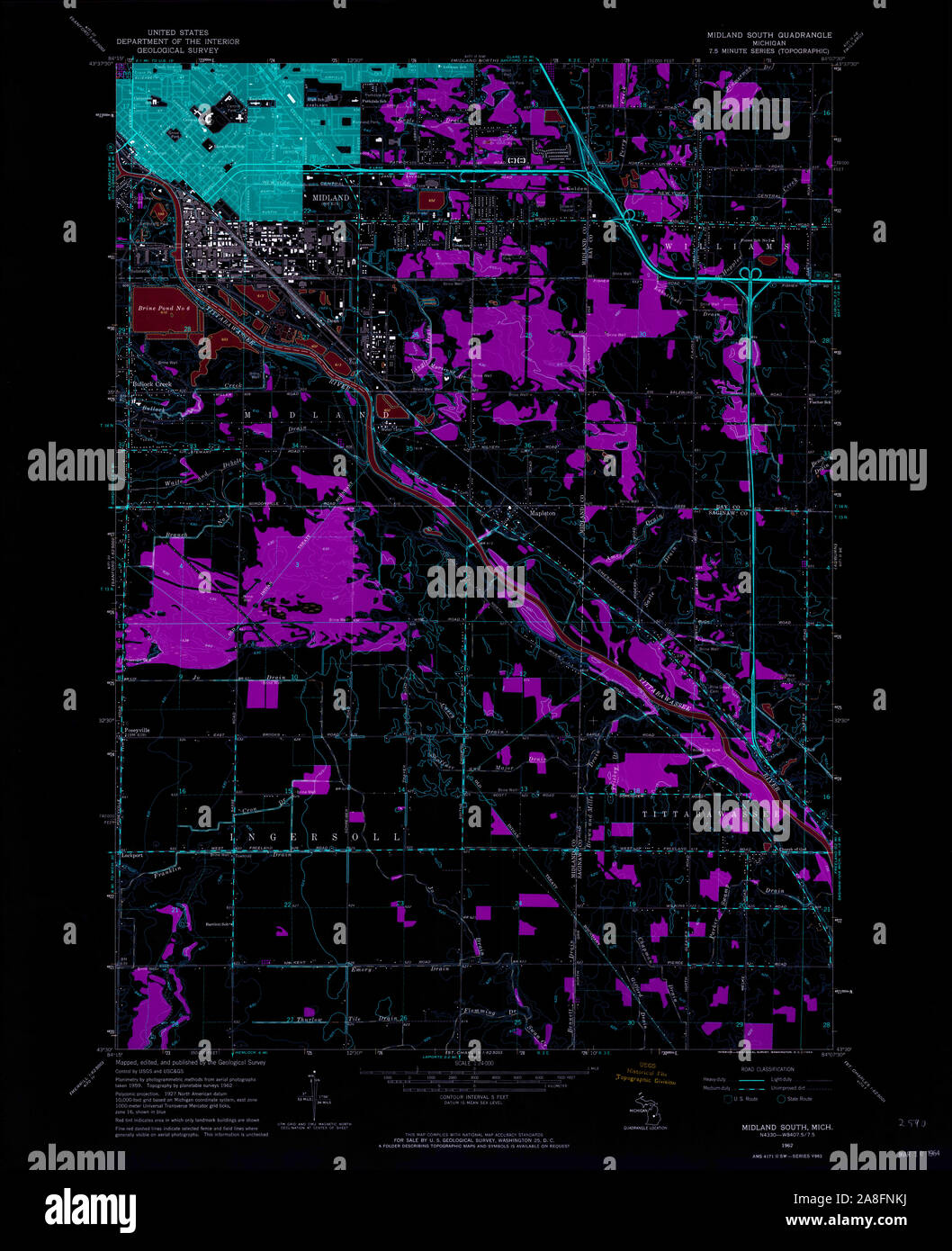 Map of midland hi-res stock photography and images - Alamy