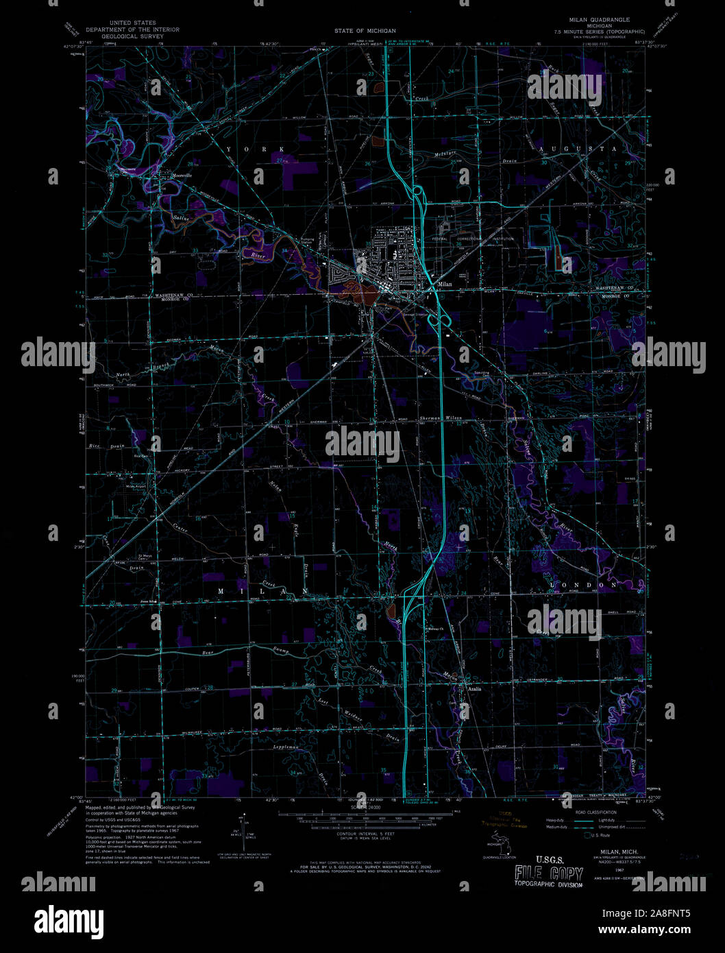 Map of milan michigan hi-res stock photography and images - Alamy