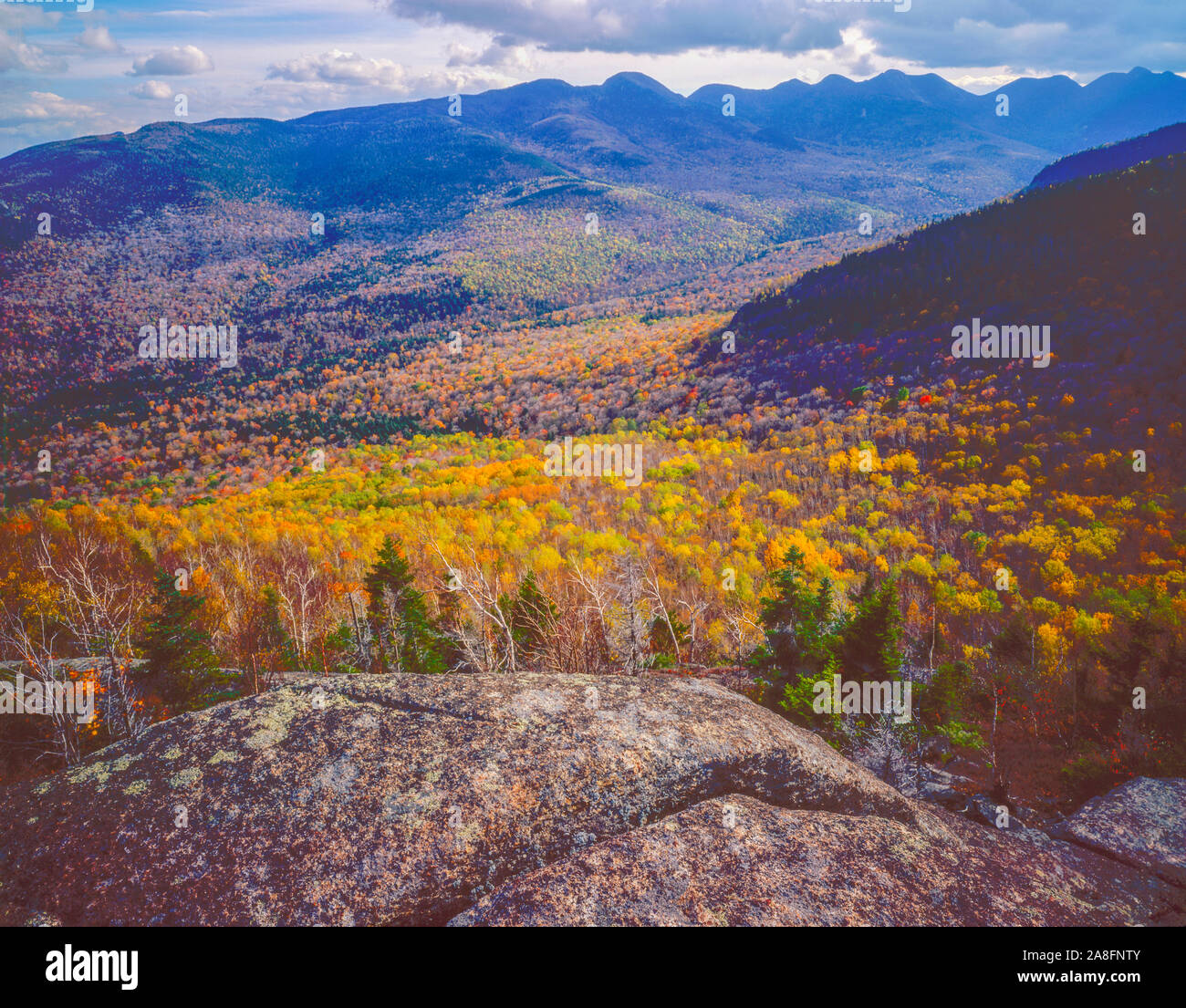 HIgh Peaks and fall colors, Adirondack Mountain Park, New York Adirondack Mountains Stock Photo