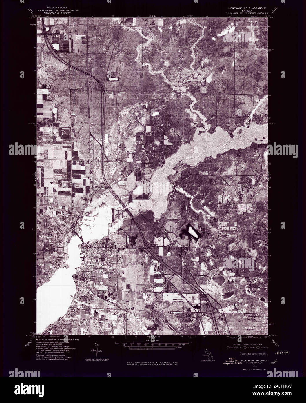 Montague michigan map hires stock photography and images Alamy