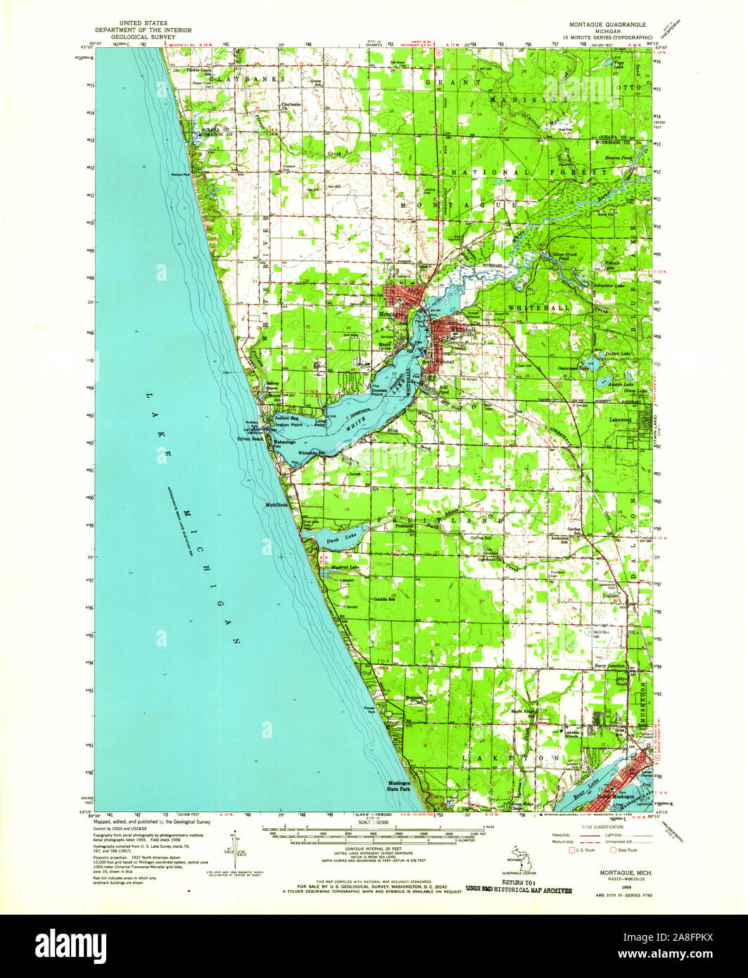 Montague michigan map hires stock photography and images Alamy