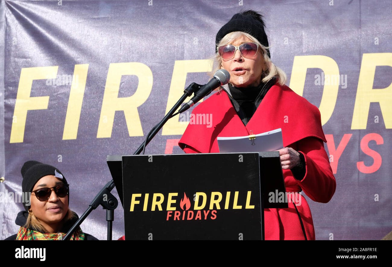 Jane Fonda Fire Drill Fridays In Washington DC Stock Photo