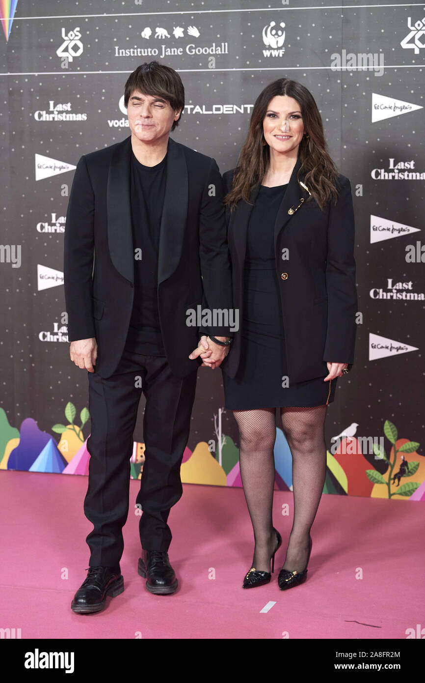 November 8, 2019, Madrid, Madrid, Spain: Laura Pausini, Paolo Carta attends  Los 40 Music Awards at Wizink Center on November 8, 2019 in Madrid, Spain  (Credit Image: © Jack Abuin/ZUMA Wire Stock Photo - Alamy
