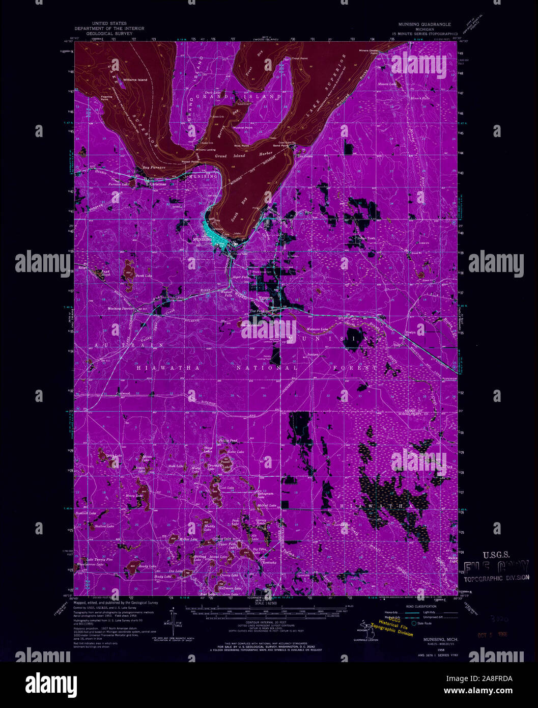 Munising michigan map hires stock photography and images Alamy