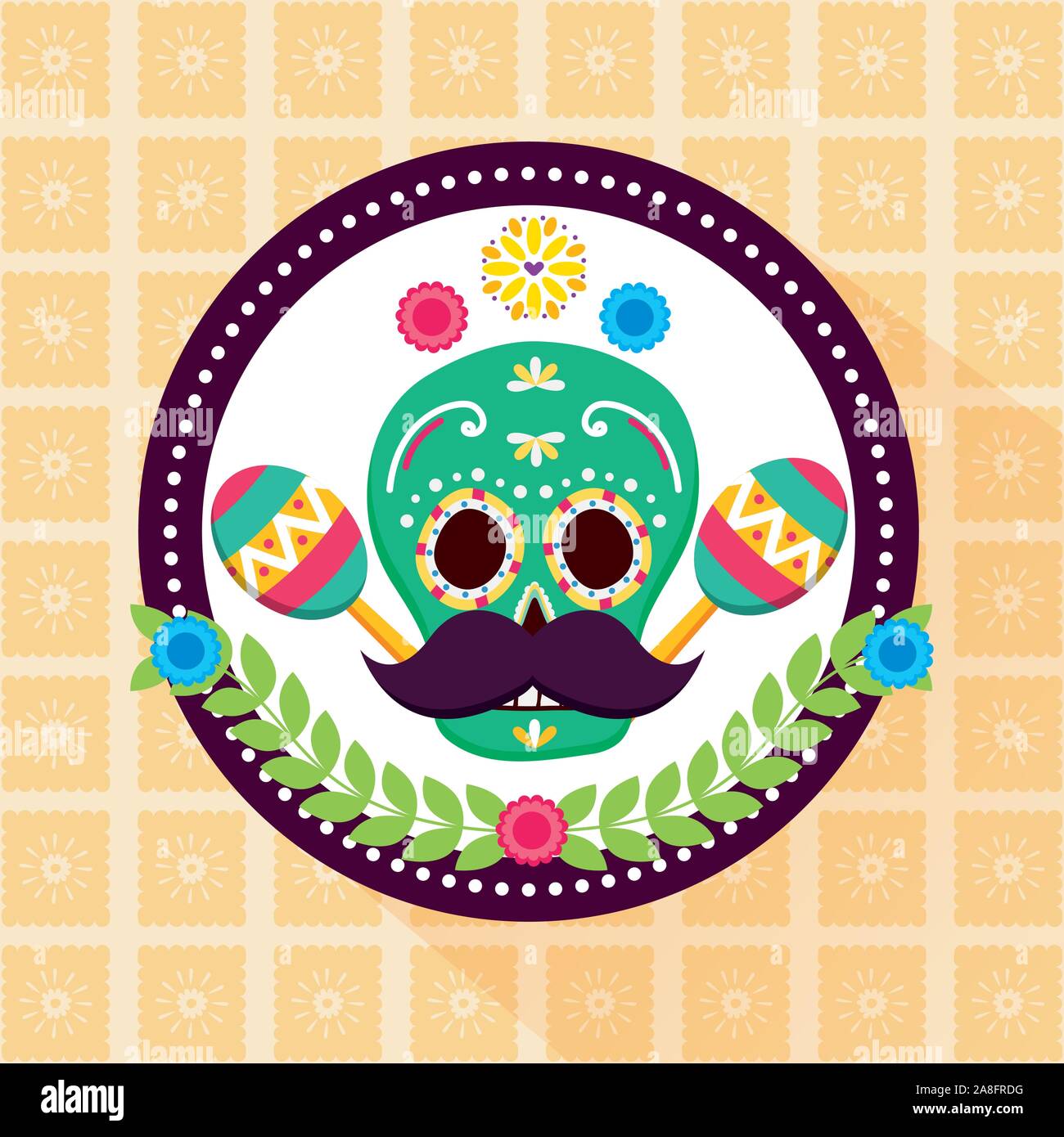 Mexican skull vector design Stock Vector Image & Art - Alamy