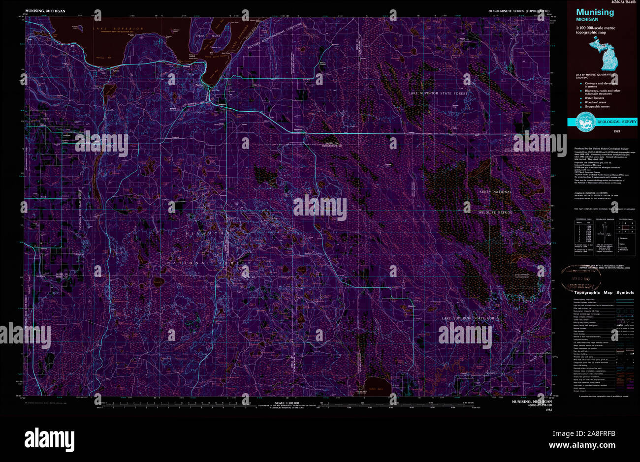 Munising michigan map hires stock photography and images Alamy