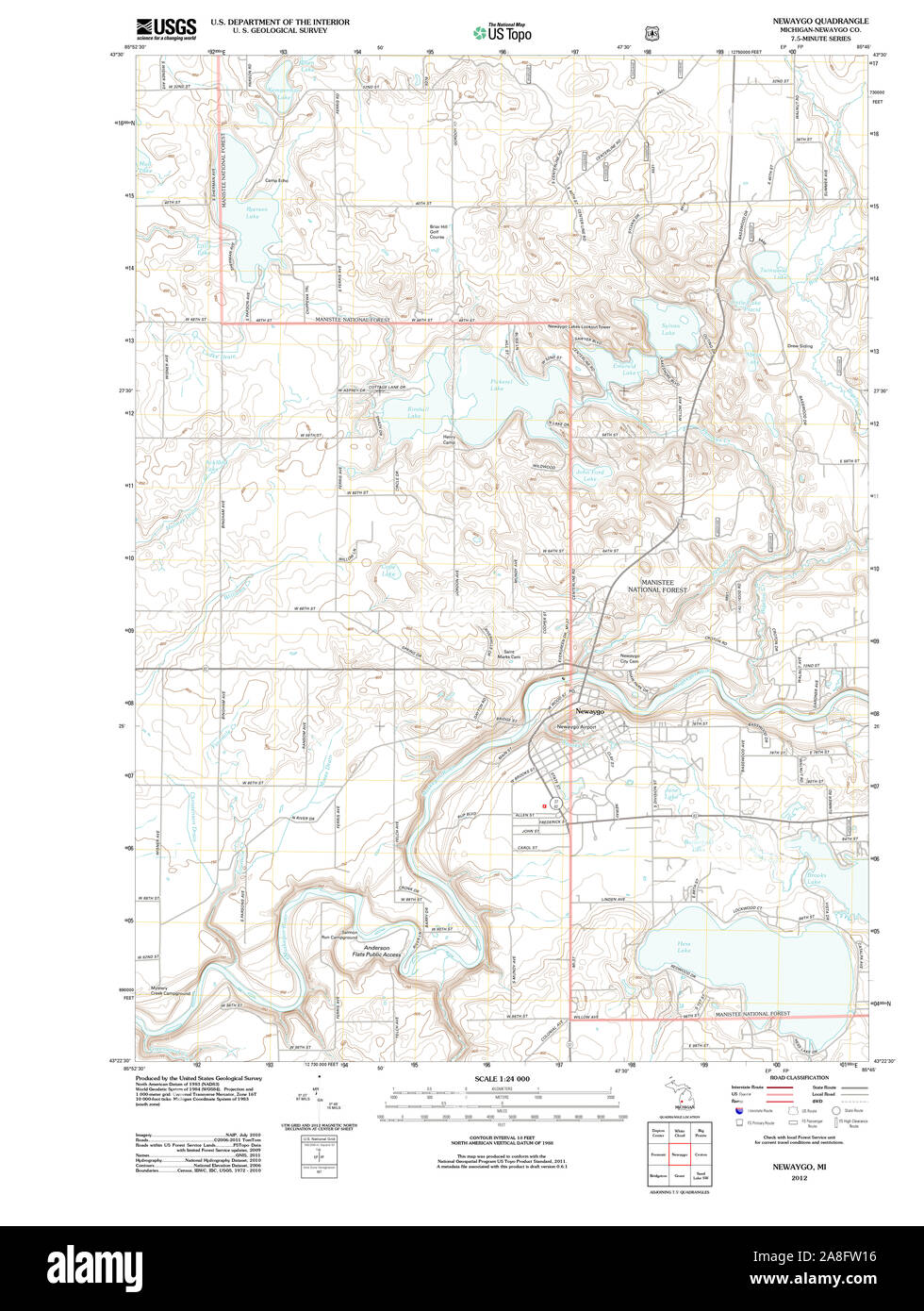 Newaygo michigan map hires stock photography and images Alamy