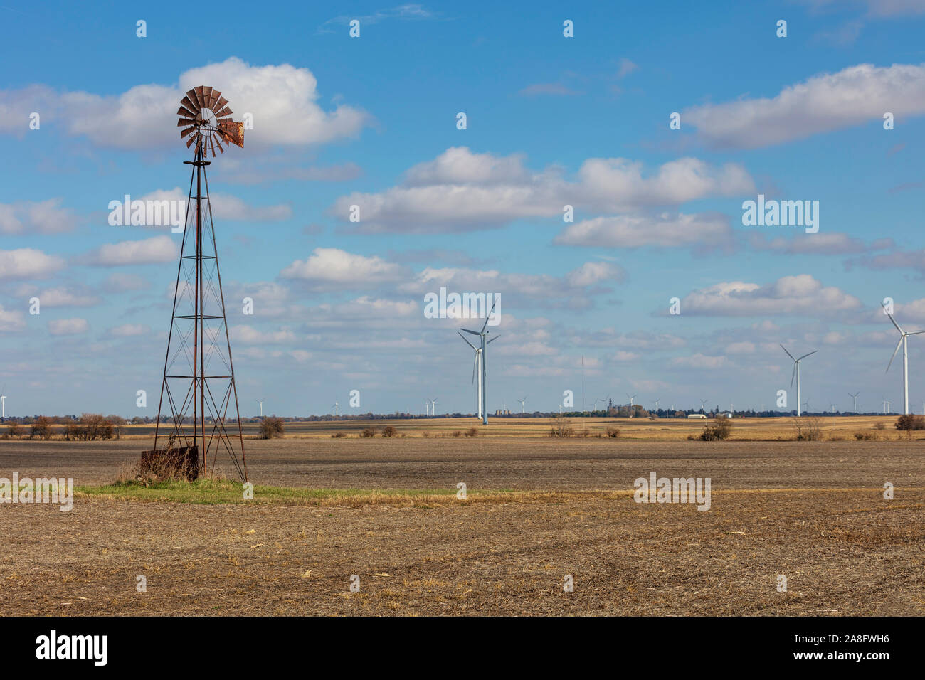 Old windmill and weather vane, Southern Indiana, USA, by James D Coppinger/Dembinsky Photo Assoc Stock Photo