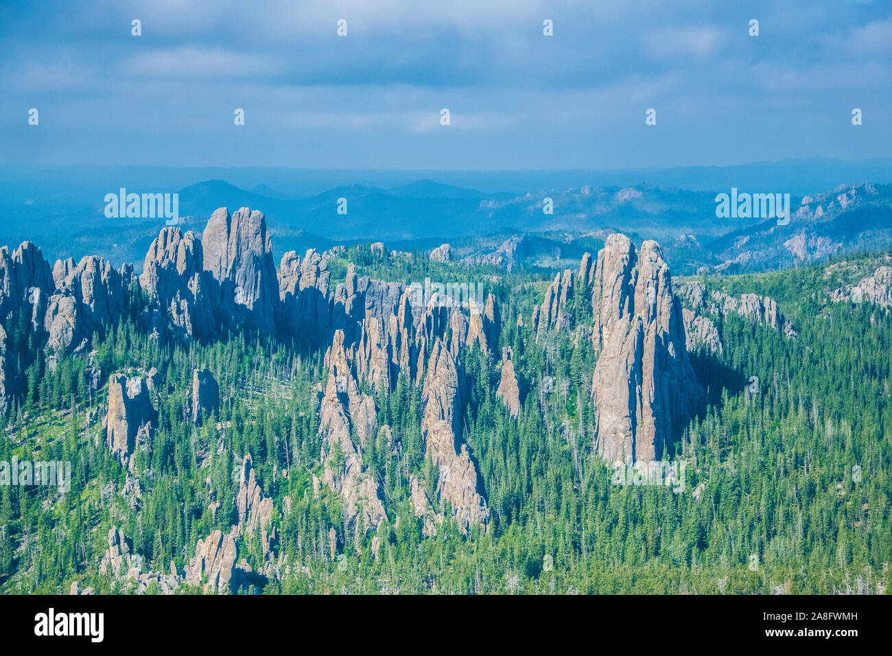 The Cathedral Spire and Needles, Custer State Park, South Dakota, Black Hills Region Stock Photo