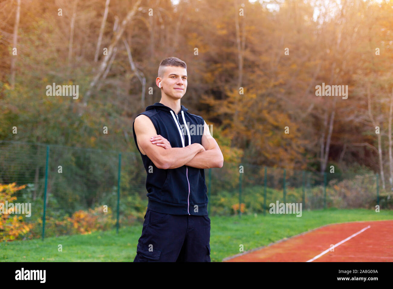 Handsome muscular fit young man hi-res stock photography and images - Alamy