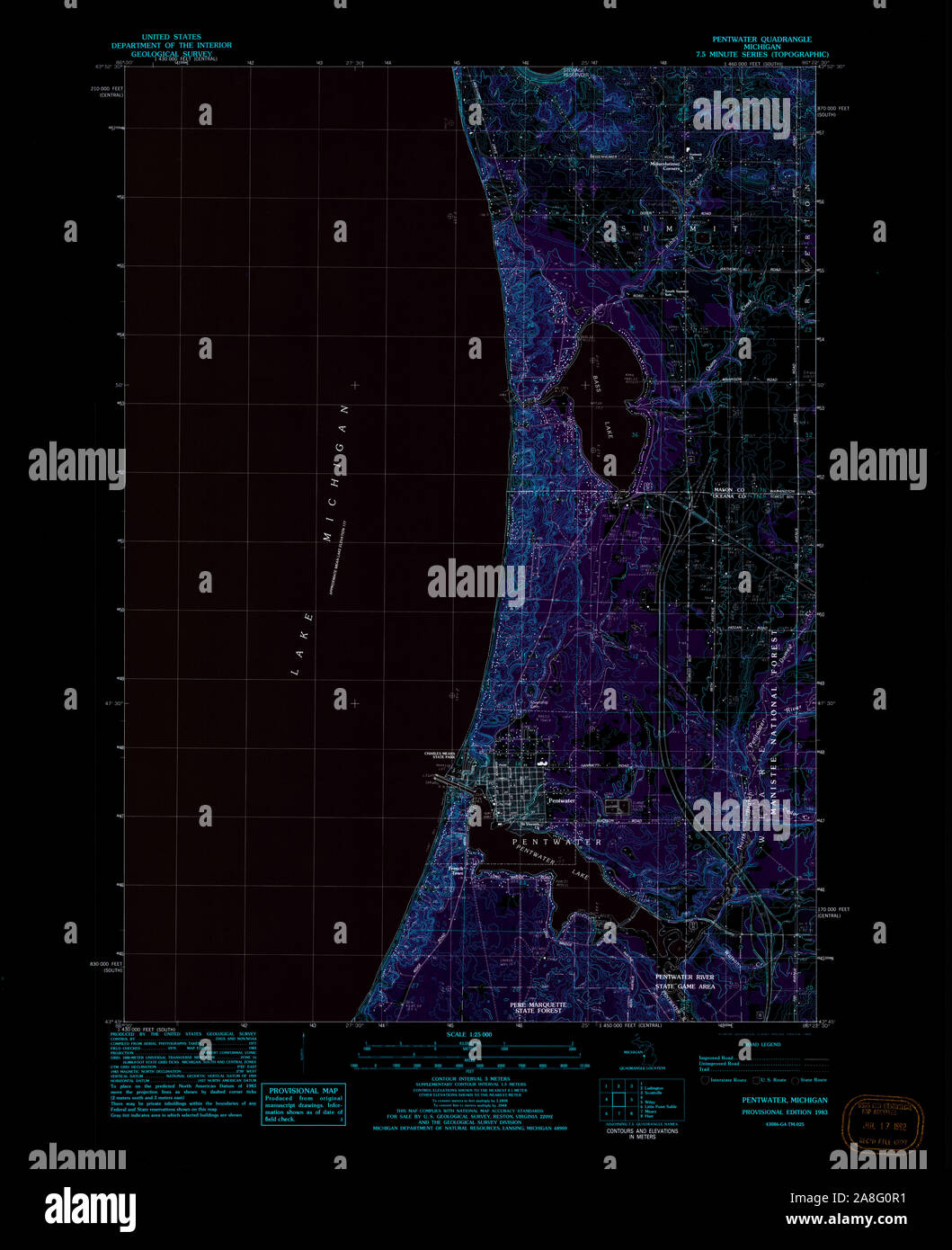 Pentwater michigan map hires stock photography and images Alamy