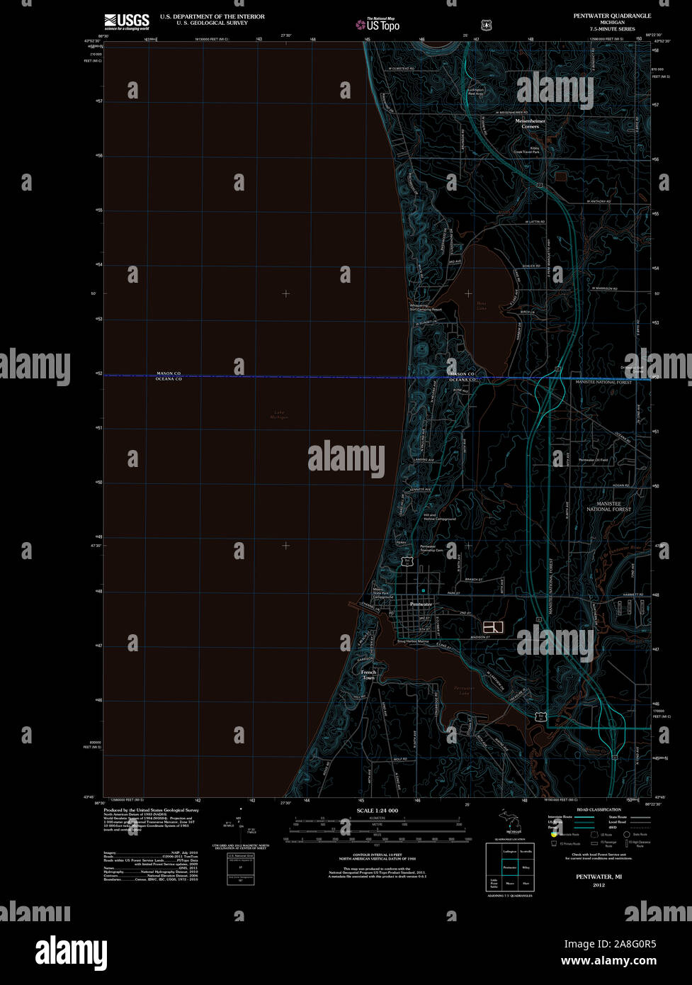 Pentwater michigan map hires stock photography and images Alamy