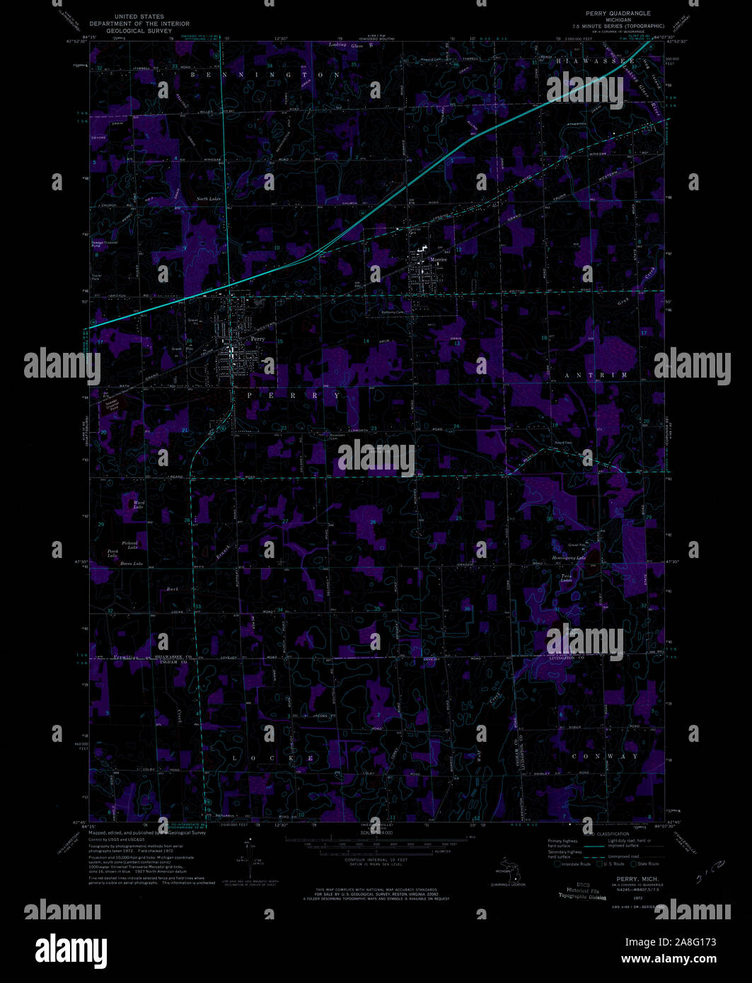 Map of perry michigan hires stock photography and images Alamy