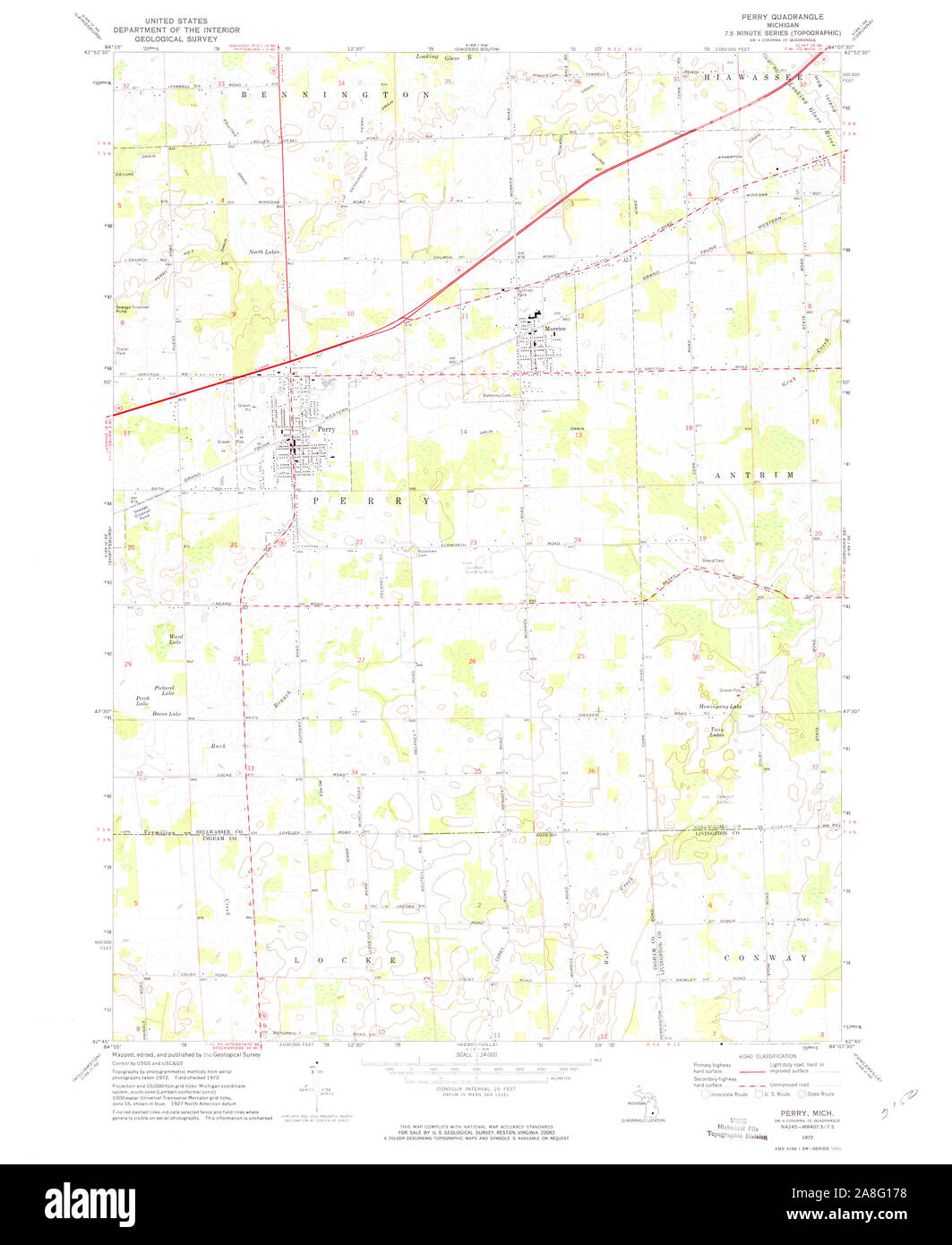 Perry michigan map Cut Out Stock Images & Pictures Alamy