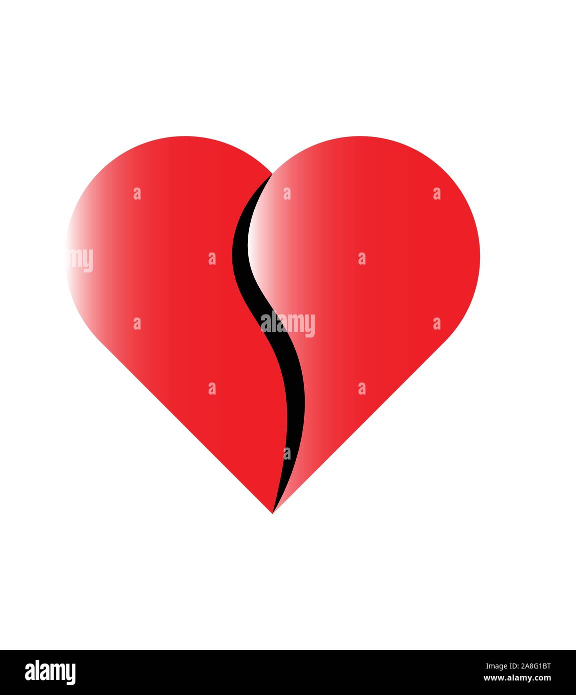 broken heart icon with gradient Stock Vector