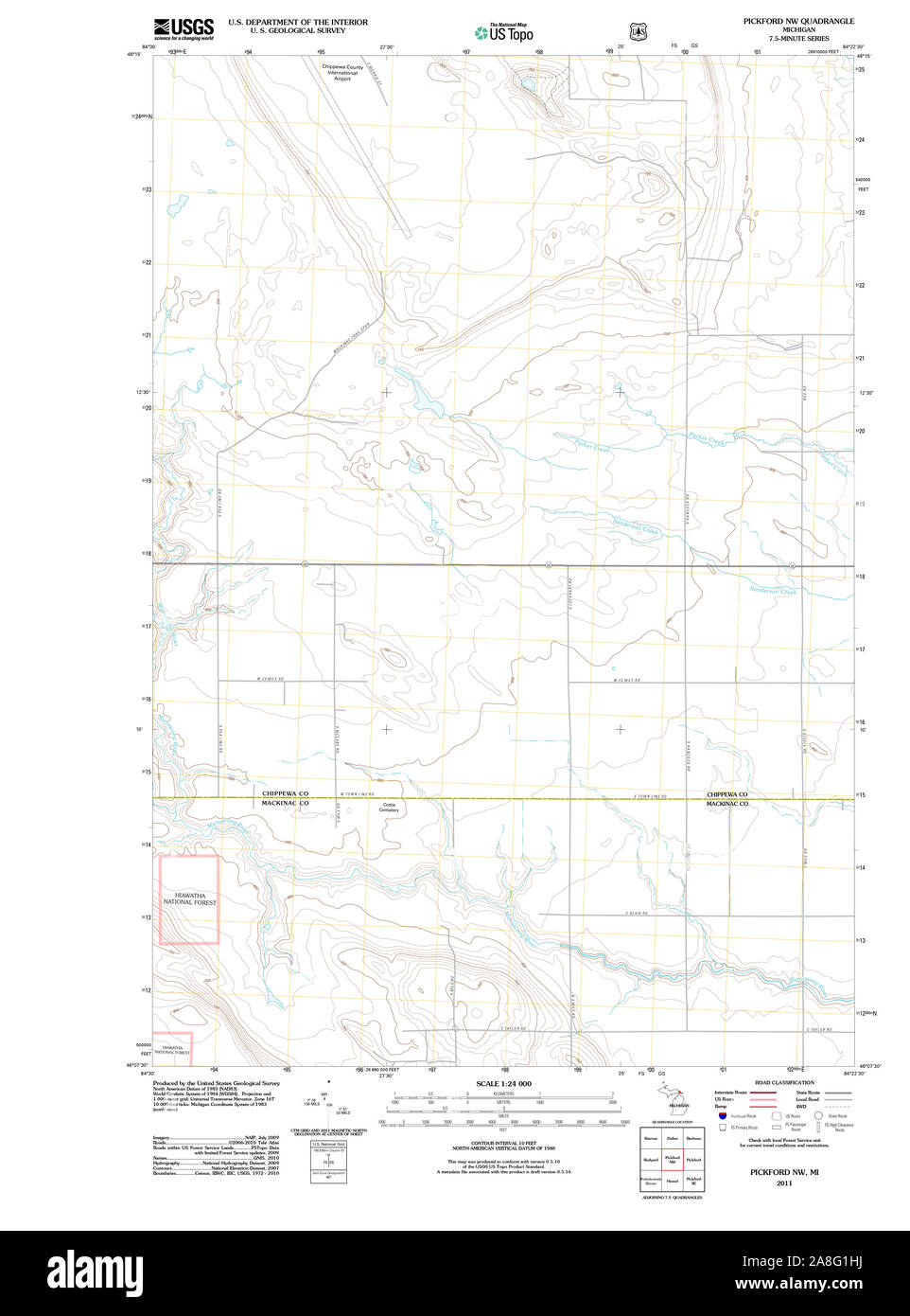 Pickford michigan map hires stock photography and images Alamy