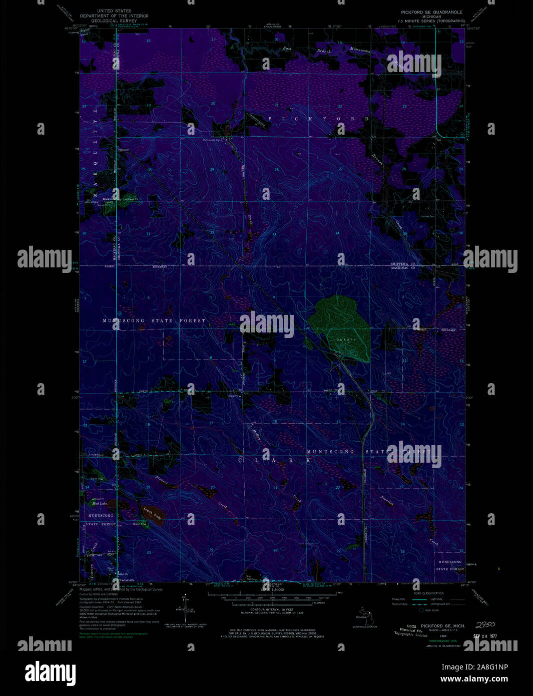 Pickford michigan map hires stock photography and images Alamy