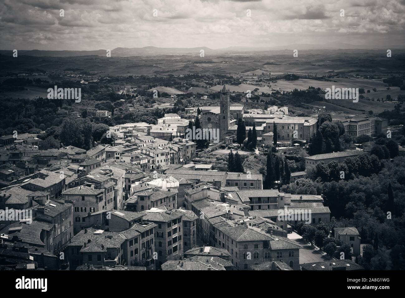 Medieval town Siena rooftop view with historic buildings in Italy Stock ...