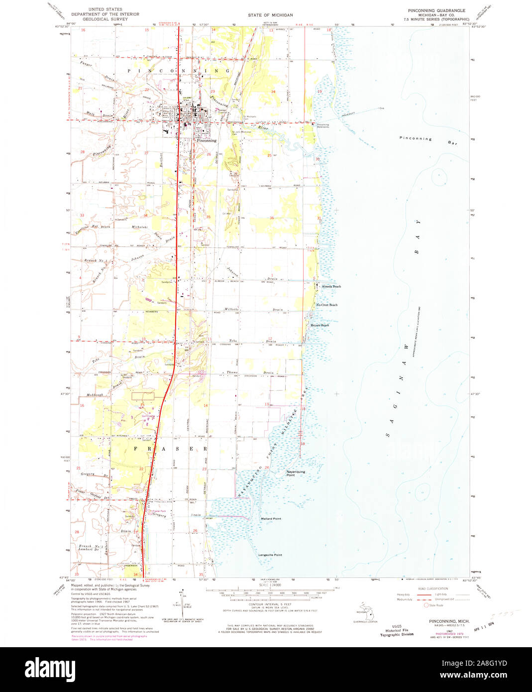 Pinconning michigan map hires stock photography and images Alamy