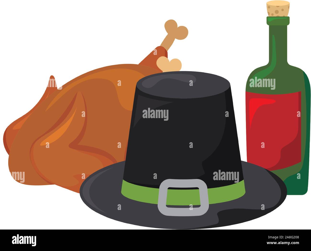 set of icons thanksgiving on white background vector illustration ...