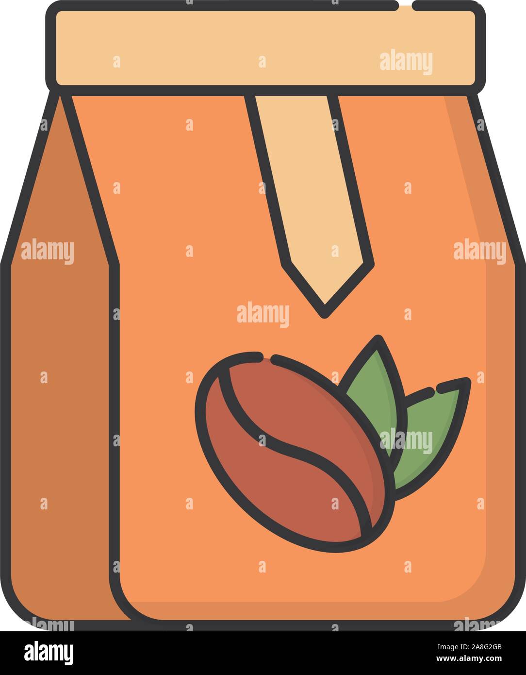 Coffee bag design, drink breakfast beverage shop morning restaurant