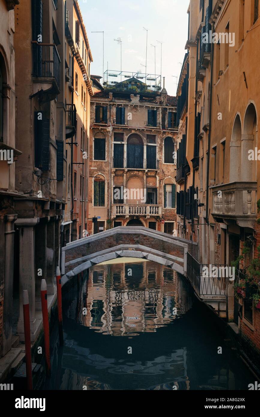 Venice canal view with historical buildings. Italy Stock Photo - Alamy