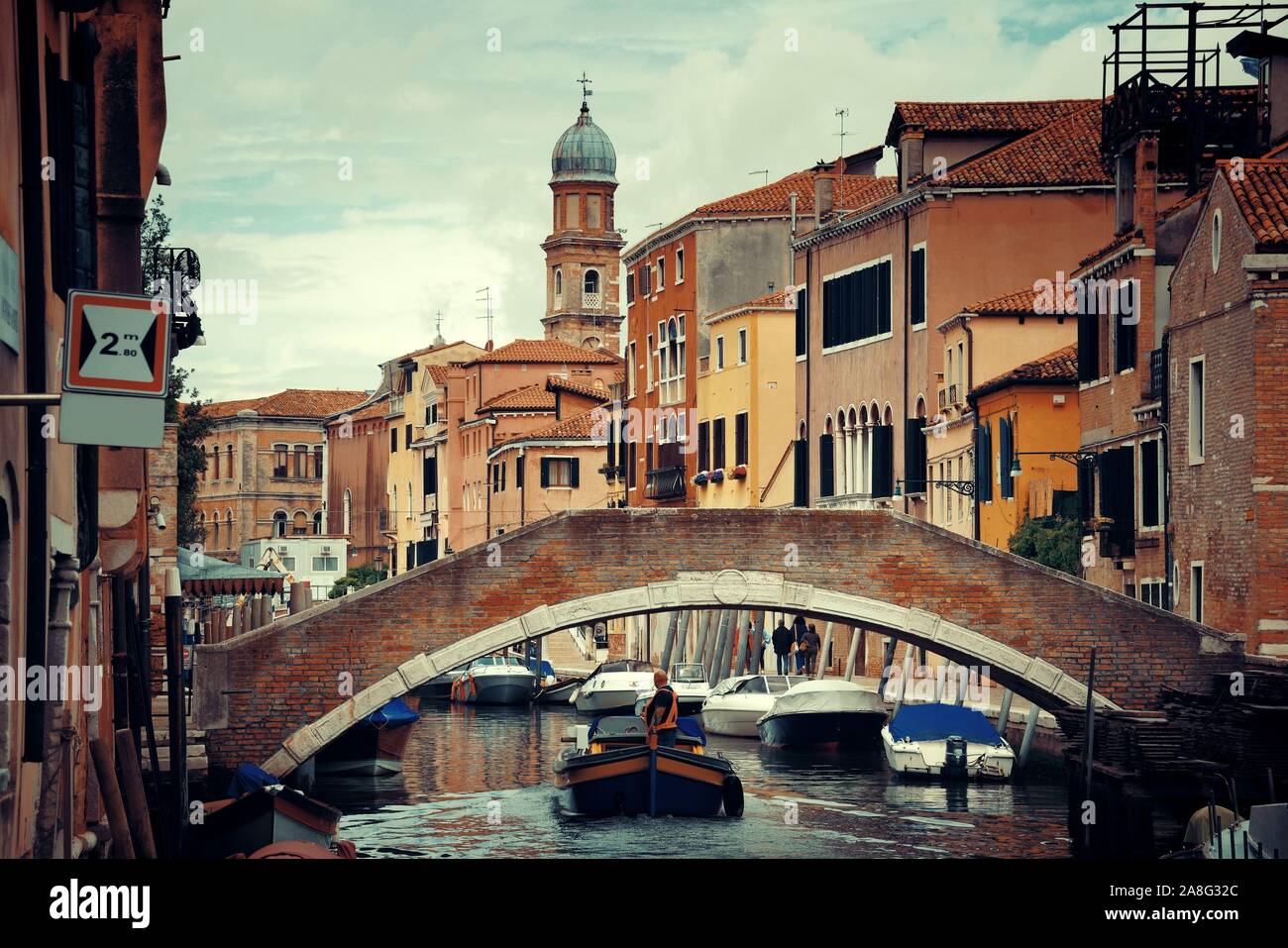 Venice canal view with historical buildings. Italy Stock Photo - Alamy