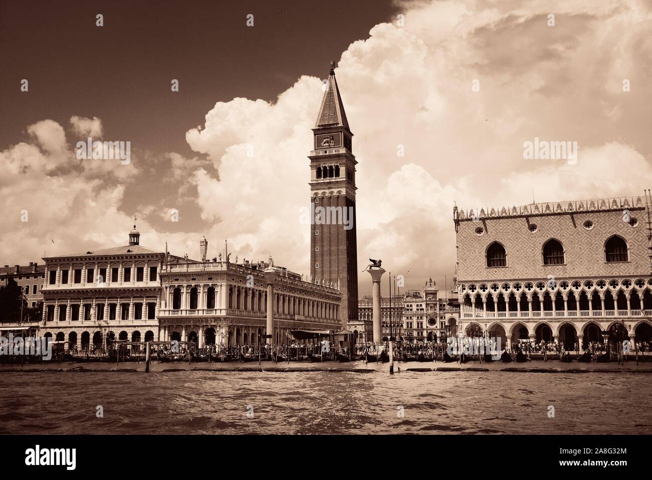Marcos Building Waterfront view of Bell Tower and historical buildings at Piazza San ...