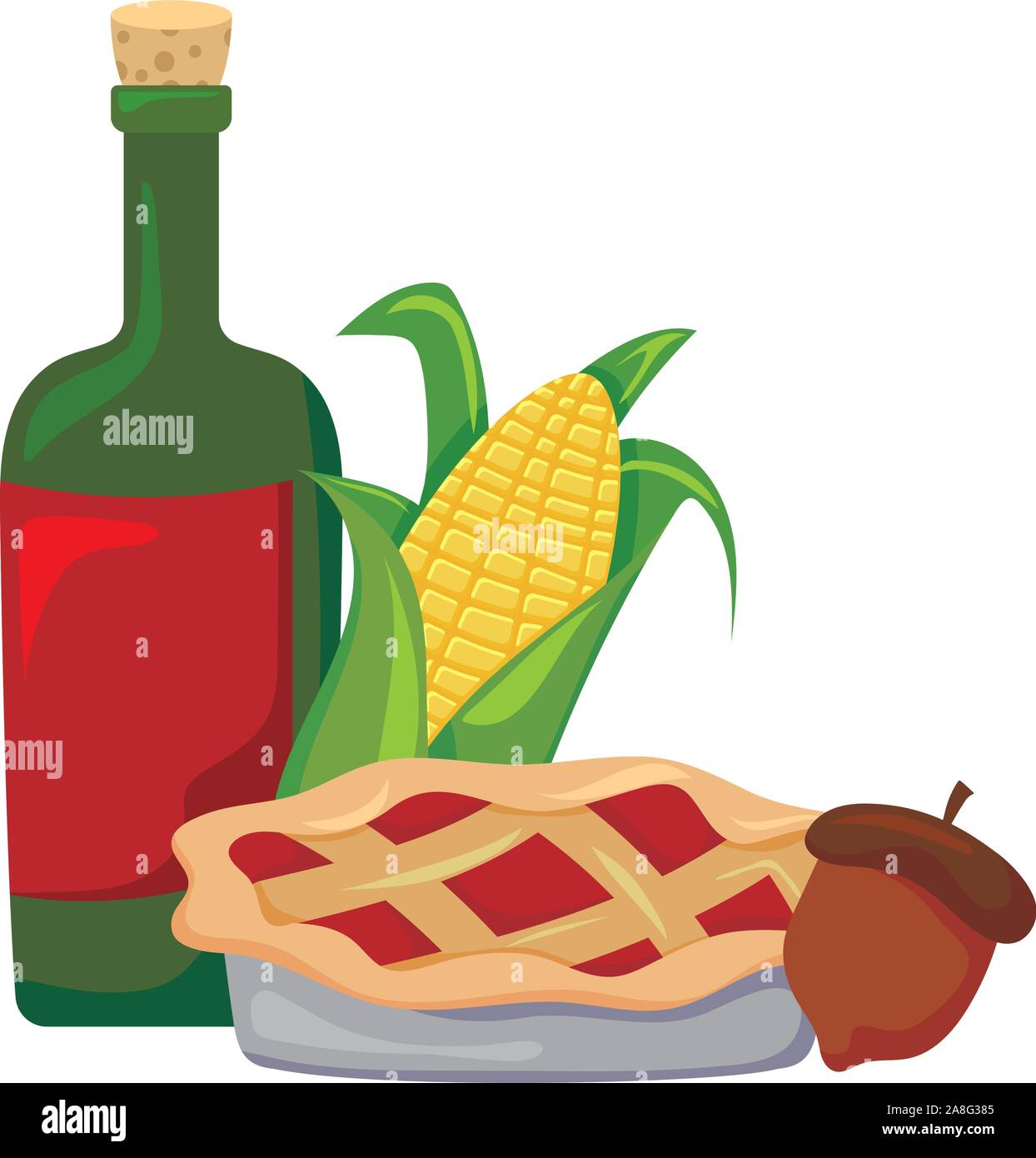 set of icons thanksgiving on white background vector illustration ...