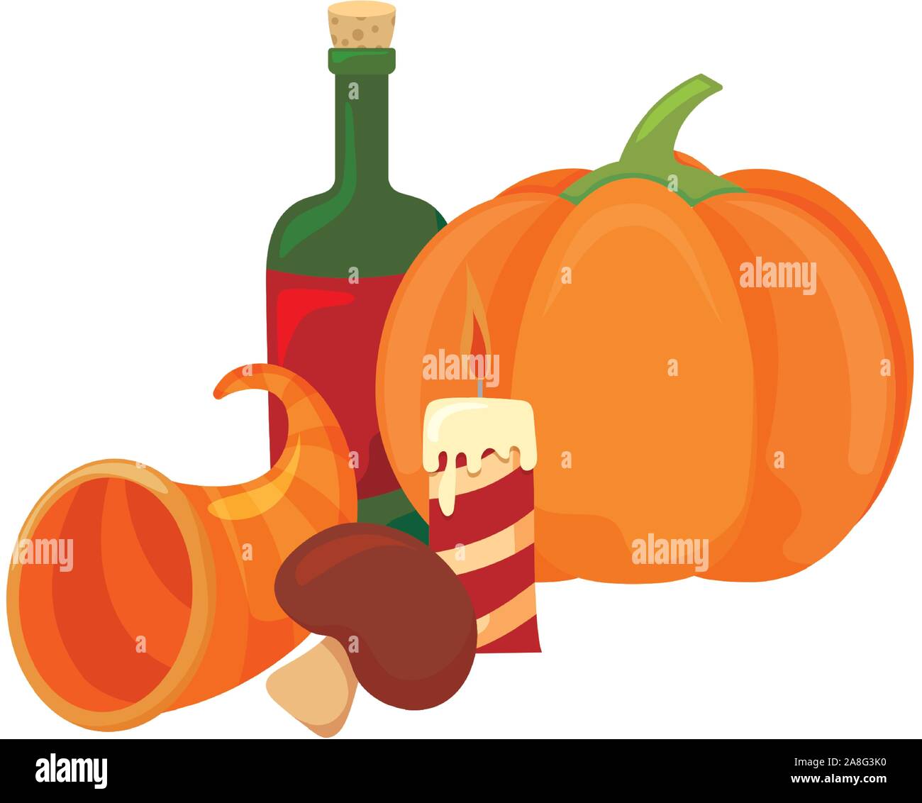 set of icons thanksgiving on white background vector illustration ...
