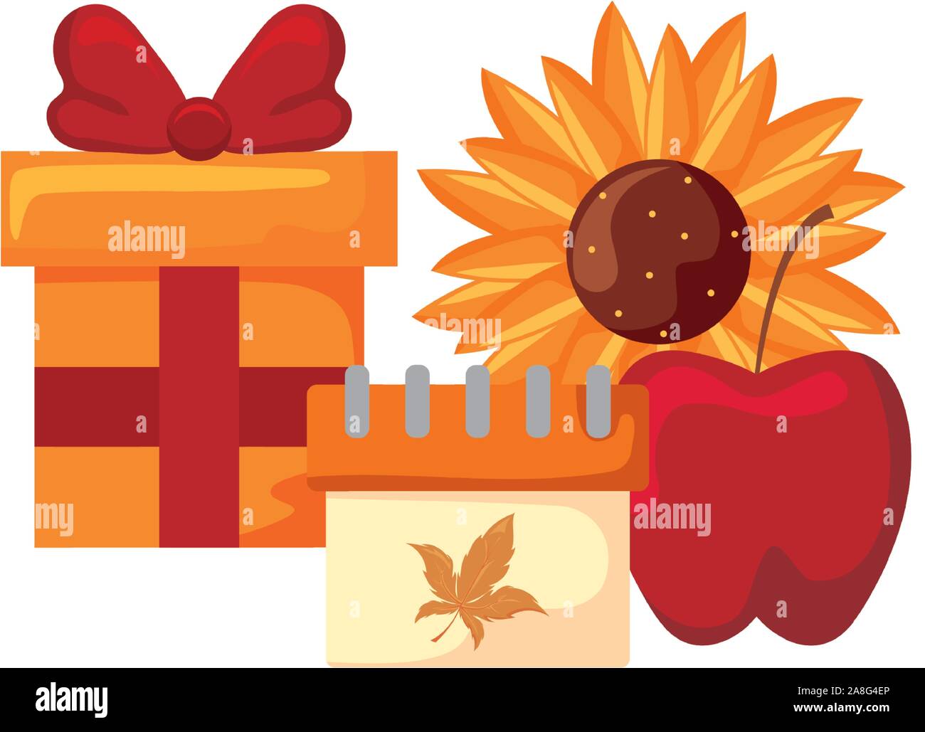 set of icons thanksgiving on white background vector illustration ...