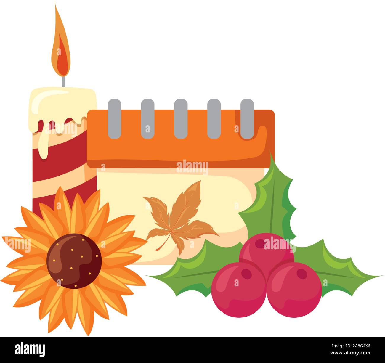 set of icons thanksgiving on white background vector illustration ...