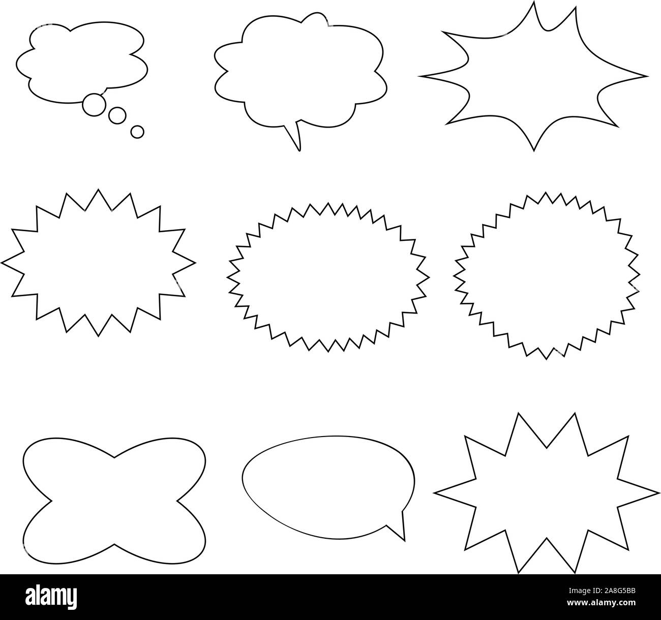 comic speech bubbles on white background. retro empty comic bubbles and ...