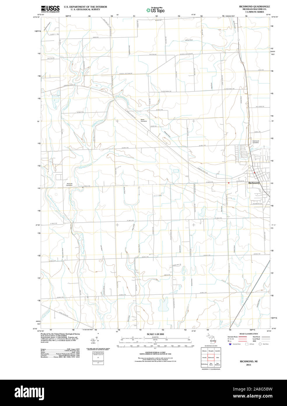 Map of richmond michigan hi-res stock photography and images - Alamy