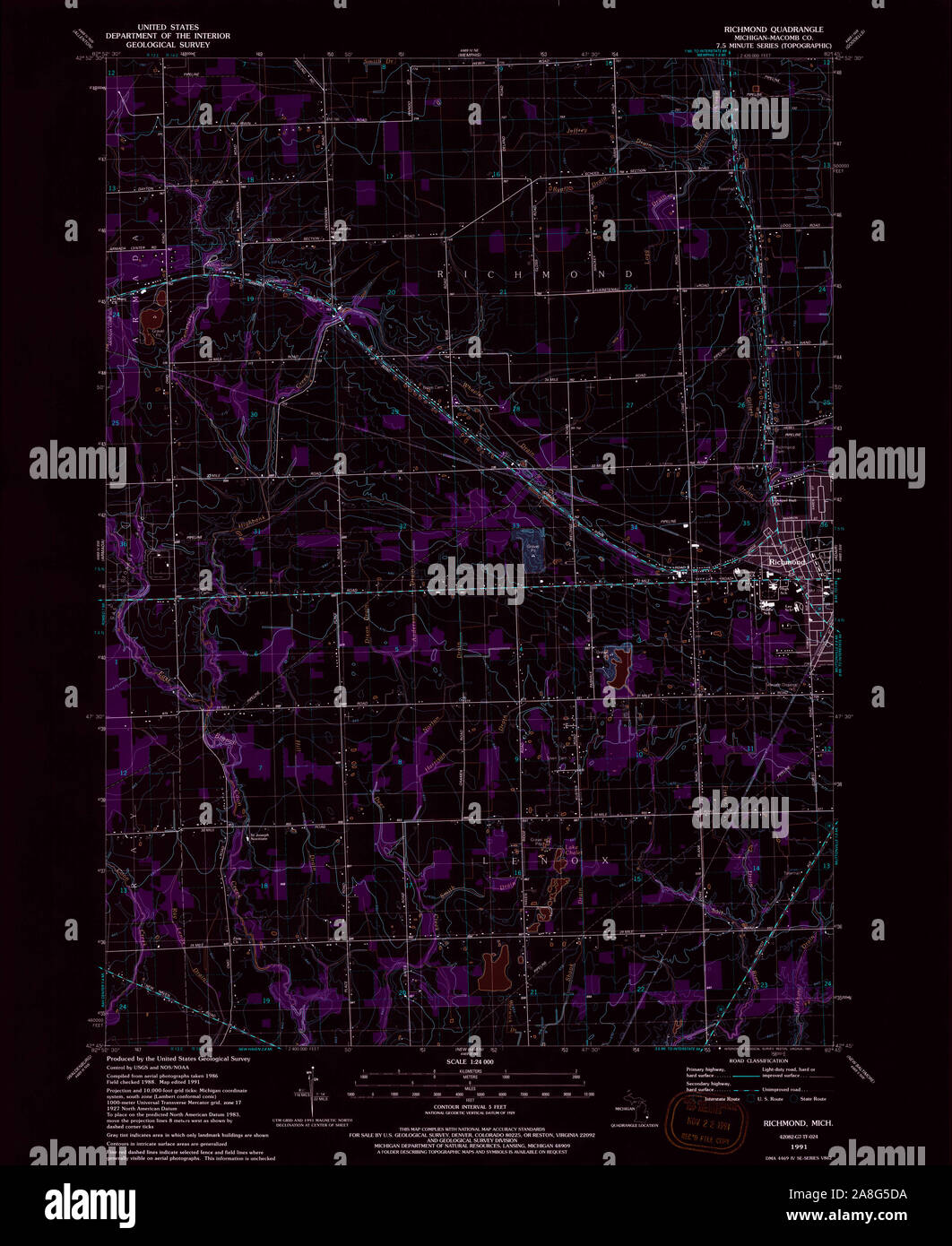 Map of richmond michigan hires stock photography and images Alamy