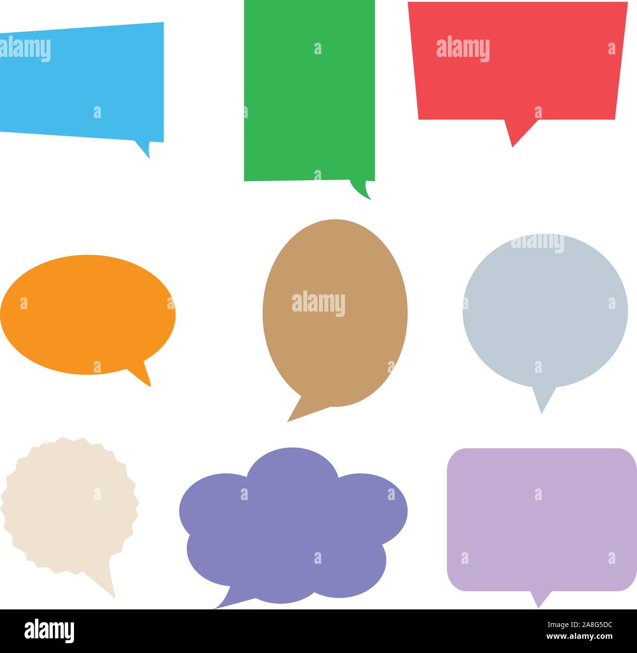 speech bubbles in pop art style. colorful set dialog box on white ...