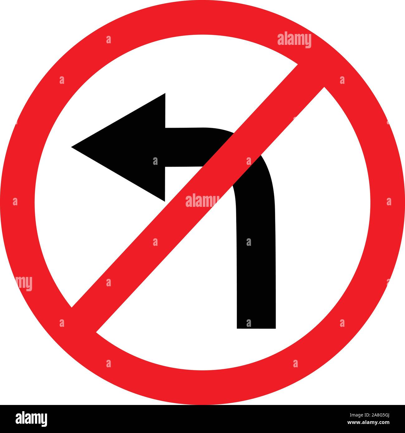 Details about    White Black & Red NO LEFT TURN 24" X 24" Transportation Street Road Sign 